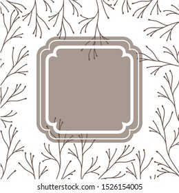 frame with plants and herbs isolated icon vector illustration desing