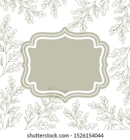 frame with plants and herbs isolated icon vector illustration desing