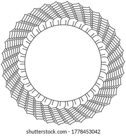 Diseño circular de marco o placa. Páginas de libros de colores fáciles para niños y adultos. Diseño abstracto de mano con mandala decorativa de encaje redondo.
