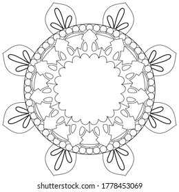 Frame plate circular design  Easy coloring book pages for kids   adults  Hand drawn abstract design and decorative round lace ornament mandala 
