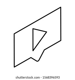 frame with play button on white background vector illustration design