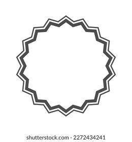 Frame from polyline with blank space inside. Framing graphic design template. Symbol isolated on white background. Vector illustration