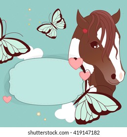 Frame with pony and place for text.