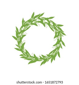 
Frame postcard lilies of the valley flowers vector botanical illustration