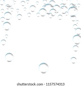 Frame for processing of transparent bubbles. Background of air bubbles