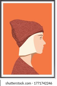 a frame with a profile picture of a woman