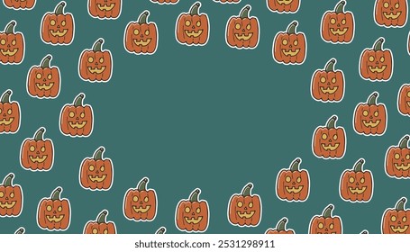 frame. pumpkin frame. a template for a Thanksgiving postcard. an empty frame. Halloween. vector. pattern. an empty center. a horror story.
