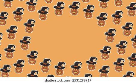 frame. pumpkin frame. a template for a Thanksgiving postcard. an empty frame. Halloween. vector. pattern. an empty center. a horror story.