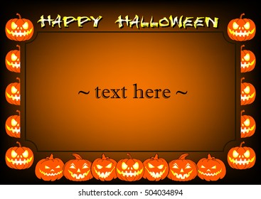 Frame from pumpkins for Halloween. Vector illustration