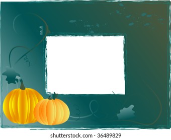 Frame with pumpkins - vector illustration