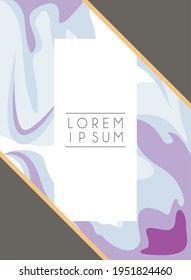 Rahmen auf violettem Marmor Hintergrund