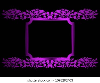 Frame purple ornaments