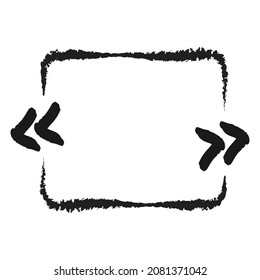 Marco con signo de interrogación, signo de exclamación, comillas. Plantilla de cuadro de texto cuadrado. Marcos para citas, encuestas, anuncios. Ilustración vectorial.