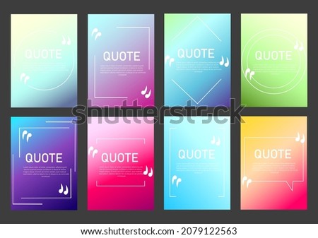Frame for quotes. Bright templates with a text box inside. Colorful poster with popular expression information. Set of banners. Vector illustration with shadow.
