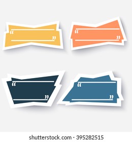 Frame quotes dialog cloud, sticker with white border