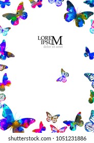 frame of rainbow butterflies. Vector