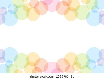 Frame with rainbow colored circles, vector illustration