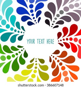 A frame rainbow flower on a transparent background
