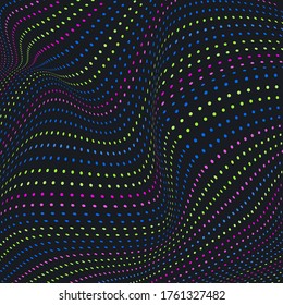 Frame rainbow party polka. Explosion background of bright confetti. Geometric ink color dot. Abstract random art for celebratory design, wedding theme, card, banner, gift packaging, poster. Vector