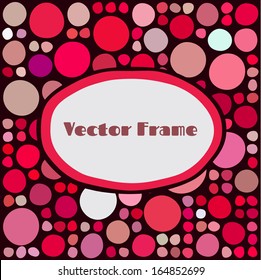 Frame with random colored and sized circles