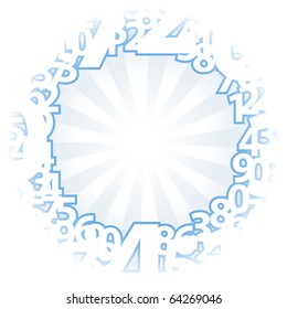 Frame with randomly placed numbers on the perimeter. Vector