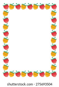 Frame with raspberries