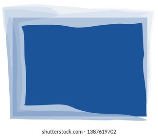 frame rectangle blue, Grunge brush vector hand drawn icon. Repeated irregular strokes with polka dots and a brush. Model trends drawn by hand. Grunge, sketch, watercolor, spray paint. Modern vector
