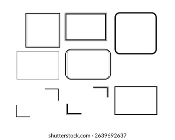 Frame rectangle border illustration, Vector design elements.