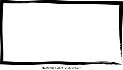 Marco rectángulo contorno borde grunge forma icono, vertical, rectángulo elemento doodle decorativo para el diseño en ilustración vectorial