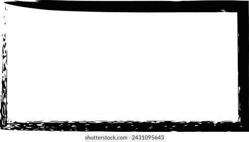 Frame rectangle outline border grunge shape icon, vertical, rectangle decorative doodle element for design in vector illustration