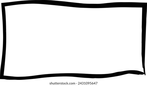 Rahmen Rechteck Umriss Rand Grunge Form Symbol, vertikal, Rechteck dekoratives Doodle Element für Design in Vektor-Illustration