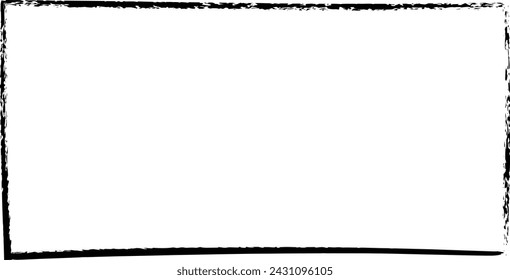 Rahmen Rechteck Umriss Rand Grunge Form Symbol, vertikal, Rechteck dekoratives Doodle Element für Design in Vektor-Illustration