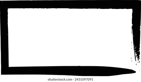 Frame rectangle outline border grunge shape icon, vertical, rectangle decorative doodle element for design in vector illustration
