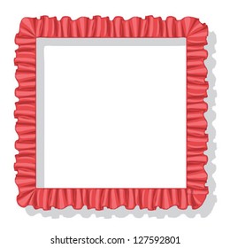 frame rectangle from red flounce, isolated on white background vector