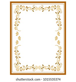 Frame rectangle of twig card. Fashion graphic background. Modern stylish abstract texture. Colorful template for prints, textiles, wrapping, wallpaper. Design element. Vector illustration