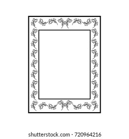 Frame rectangle of twig card. Fashion graphic background design. Modern stylish abstract texture. Monochrome template for prints, textiles, wrapping, wallpaper. Design element. Vector illustration
