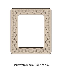 Frame rectangle of twig card. Fashion graphic background design. Modern stylish abstract texture. Monochrome template for prints, textiles, wrapping, wallpaper. Design element. Vector illustration