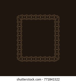 Frame rectangle of twig card. Fashion graphic background. Modern stylish abstract texture. Monochrome template for prints, textiles, wrapping, wallpaper, etc. Design element. Vector illustration