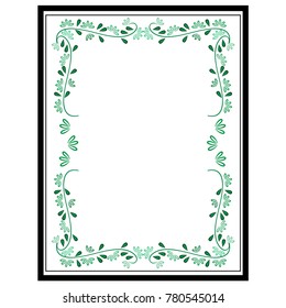 Frame rectangle of twig card. Fashion graphic background design. Modern stylish abstract texture. Colorful template for prints, textiles, wrapping, wallpaper, etc. Design element. Vector illustration