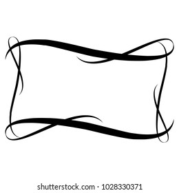 Frame rectangle of wavy line card. Fashion graphic background. Modern stylish abstract texture. Monochrome template for prints, textiles, wrapping, wallpaper. Design element. Vector illustration
