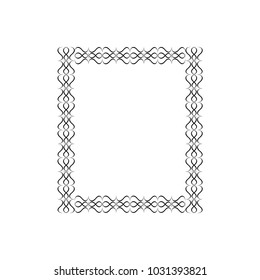 Frame rectangle of wavy line card. Fashion graphic background. Modern stylish abstract texture. Monochrome template for prints, textiles, wrapping, wallpaper. Design element. Vector illustration