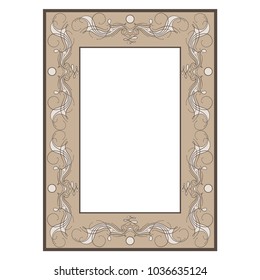 Frame rectangle of wavy line card. Fashion graphic background. Modern stylish abstract texture. Colorful template for prints, textiles, wrapping, wallpaper. Design element. Vector illustration