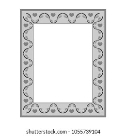 Frame rectangle of wavy line. Fashion graphic background. Modern stylish abstract texture. Monochrome template for prints, textiles, wrapping, wallpaper, photo. Design element. Vector illustration
