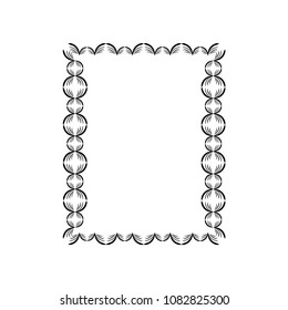 Frame rectangle of wavy line. Fashion graphic background. Modern stylish abstract texture. 