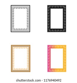 Frame rectangle of wavy line for photo and card set. Fashion graphic background. Modern stylish abstract texture. Colorful template for prints, textiles, tree. Design element. Vector illustration