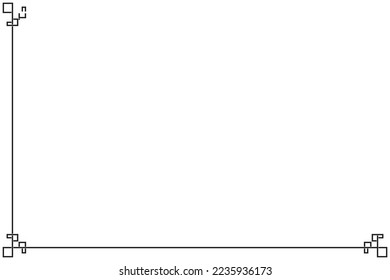 Frame of rectangular border vector. Design lines black on white background. Design print for illustration, certificate, invitation, background. Set 17