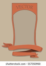 Frame rectangular and curved ribbon design illustrations and tex