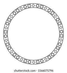 frame with rectangular and octagon lines. border vintage style. frame for text or banner with isolated white background.