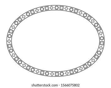 frame with rectangular and octagon lines. border vintage style. frame for text or banner with isolated white background.