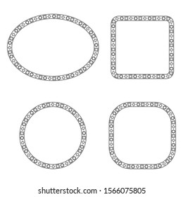 frame with rectangular and octagon lines. border vintage style. frame for text or banner with isolated white background.